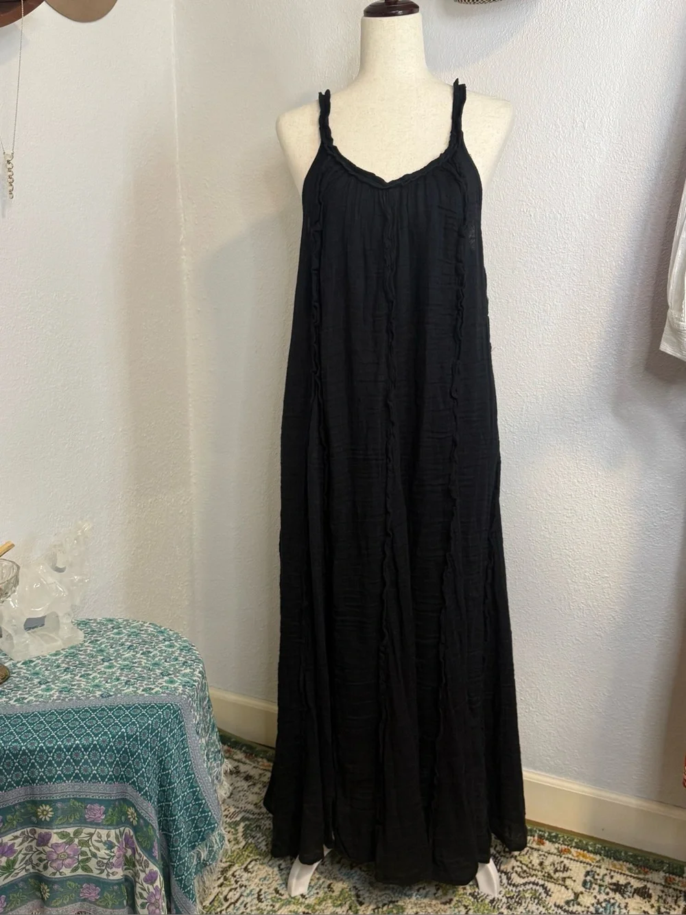 NWT Free People McKinley Maxi Dress XS BLACK
